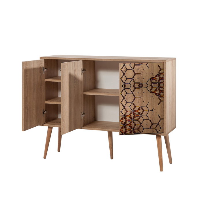 Hanah Home Mega-720 Consola Roble Sonoma Tablero Partículas Melaminado 120x90x36cm